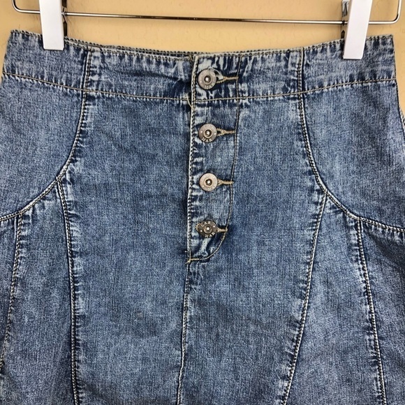 Carmar Womens Skirt, Blue Denim Button Fly Small - Picture 3 of 7